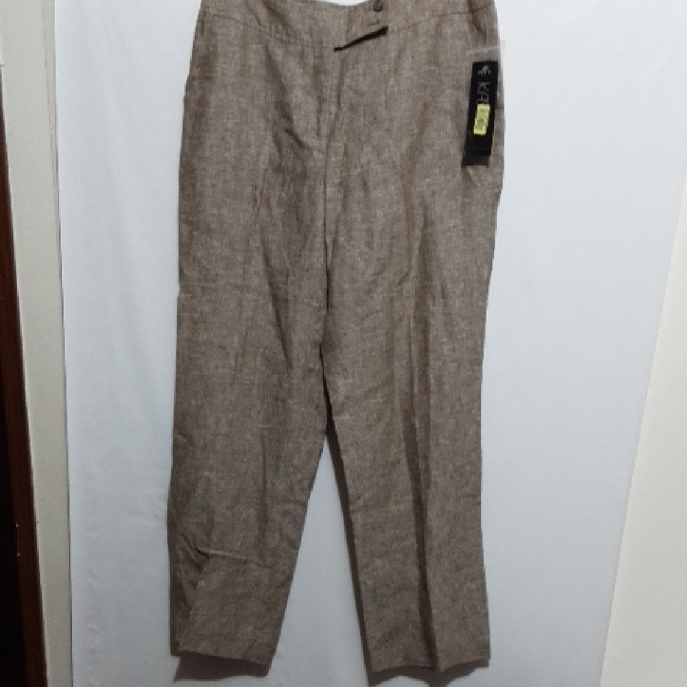 KASPERS COCO BEAN 100% LINEN Tan Pants
